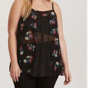 GUC Torrid Black Floral Camisole